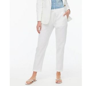 J Crew Women’s Linen Cotton Drawstring Pants White Size 10P.